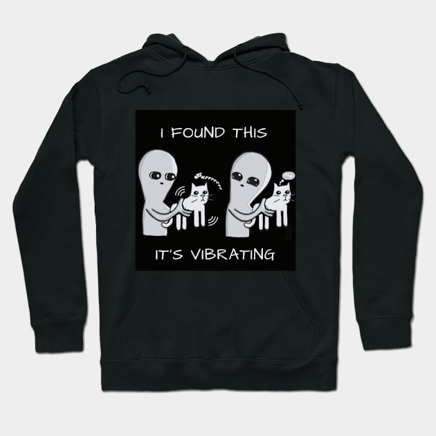 UFO Chronicles Podcast: Alien Vibrating Cat Hoodie by UFO CHRONICLES PODCAST